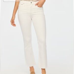 J. Crew Crop Flare Mid-Rise White Jeans